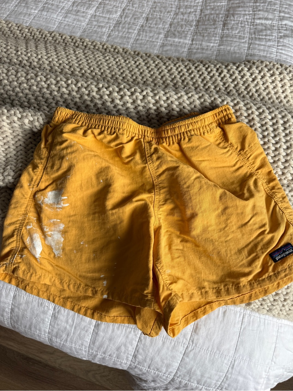 Yellow Patagonia Baggies Athletic Shorts *FLAWS